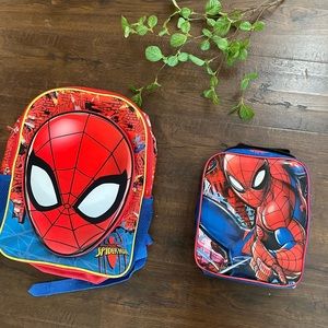 Spyder man back pack and lunch box